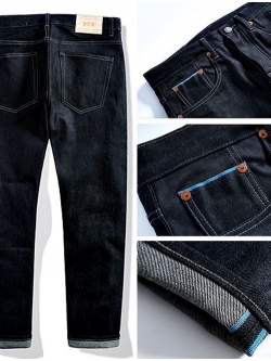 001049 กางเกงยีนส์ XOFO Selvage Denim สไตล์วินเทจ Version Jeans Small Straight ผ้าริมน้ำเงิน Size 28-36