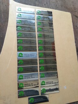 ป้ายเนทเพลทกัดกรด - ป้ายติดเครื่งจักร THAI EV CO,LTD