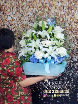 กระเช้าดอกไม้ร้านดอกไม้ศาลายา นครปฐม