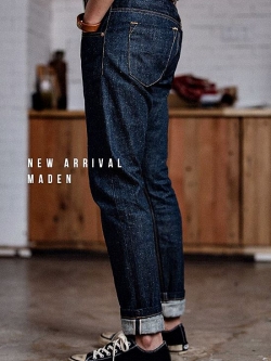 001064 กางเกงยีนส์ Maden American retro Selvage Denim 13Oz ยีนส์วินเทจ Fit Straight ผ้าริมแดง Size 28-34
