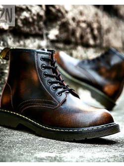 01059 รองเท้าบูท LZDZN Martin Boots Leather Shoes high สไตล์วินเทจ [ชาย/หญิง] Size 38-44