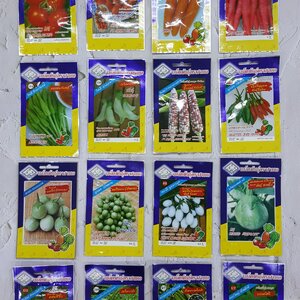 เมล็ดพันธุ์ บรรจุซอง ตรา 3A ผักสวนครัว ชุด #1 ผักกินผล กินดอก