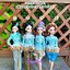 TH98 ชุดไทยรัตนโกสินทร์สีฟ้า สีฟ้า
