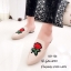 รองเท้า Slipper ปักลาย (สีครีม)