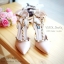 รองเท้า Valentino T-Straps หนังด้าน (สีครีมอ่อน)