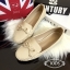 พร้อมส่ง : รองเท้า Style Tod's ประดับโบว์(สีครีม)
