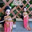 ชุดไทยTH153 สไบกากเพชรทับพลีทไม่มัน