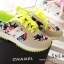 พร้อมส่ง : รองเท้าผ้าใบ NB ลายดอกไม้ (สีชมพูอ่อน)