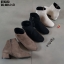 รองเท้ามินิบูททรงหัวมน (สีครีม)