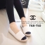 พร้อมส่ง : รองเท้าทรงสวมสไตล์ Espadrilles (สีขาว)