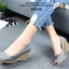 รองเท้าคัทชูเสริมส้นเตารีดเปิดหน้า (สีเทา)