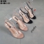 รองเท้าส้นแก้วอะคริลิค T-Strap (สีชมพู)