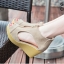 รองเท้าส้นเตารีดแต่งซิปหน้า (สีครีม)