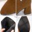 รองเท้าบูทส้นตันทรงหัวแหลมแต่งคริสตัล (สีดำ)