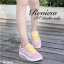 รองเท้าผ้าใบเสริมส้นผ้าตาข่าย (บานเย็น)