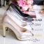 รองเท้าส้นสูงกลิตเตอร์รุ่นเปิดหน้าเท้า (สีดำ)