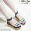 พร้อมส่ง : รองเท้าส้นตึกประดับเพชร (สีดำ)