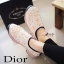 รองเท้า Dior Fusion Sneakers ลายดอกไม้ (สีขาว)