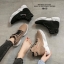 รองเท้าผ้าใบหุ้มข้อพื้นทรง Sport (สีกากี)