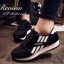 พร้อมส่ง : รองเท้าผ้าใบทรง Sport สกีนลาย (สีดำ)
