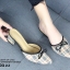 รองเท้าเปิดส้น Style Burberry (สีดำ)