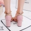 รองเท้าคัทชู Style Valentino T-Strap (สีชมพู)
