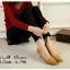 รองเท้าคัทชูส้นปรอทเงินสไตล์เกาหลี (สีเหลืองมัสตาร์ด)