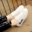 รองเท้าผ้าใบpuปักลายLove (สีฟ้า)