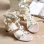 พร้อมส่ง : รองเท้าส้นสูง Valentino pumps rainbow color t-strap rockstud (สีชมพู)