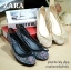 พร้อมส่ง : ZARA flat ประดับเพชรสะท้อนแสง(สีดำ)