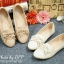 พร้อมส่ง : รองเท้าส้นแบนสไตล์ Moccasin (สีครีม)