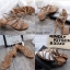 รองเท้าส้นตันแต่งอะไหล่ Style Zara (สีตาล)