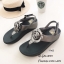 รองเท้าแตะ Style Fit Flop แต่งกุหลาบ (สีน้ำตาล)