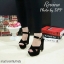 พร้อมส่ง : รองเท้าส้นสูงกำมะหยี่ (สีดำ)