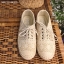 พร้อมส่ง : รองเท้าผ้าใบลูกไม้สไตล์วินเทจ (สีครีม)