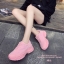 รองเท้าผ้าใบเสริมส้นทรง Sportแต่งลาย (สีชมพู)