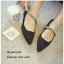 รองเท้าคัทชูซาติน Style MIUMIU (สีครีม)