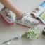 พร้อมส่ง : รองเท้าผ้าใบNBลายดอกไม้ (สีชมพู)