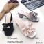 รองเท้าเปิดส้นซาติน (สีชมพู)