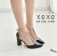 รองเท้าคัทชูส้นตันสไตล์ Valentino (สีเทา)