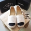 พร้อมส่ง : รองเท้าทรงสวมสไตล์ Espadrilles (สีขาว)