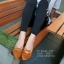 รองเท้าคัทชูหัวแหลมแต่งโบว์ (สีดำ)