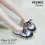 พร้อมส่ง : รองเท้าผ้าใบ MIUMIU Jeweled Satin Lace-Up Sneaker (สีชมพู)