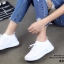 รองเท้าผ้าใบผ้ายืดขอบถุงเท้าสไตล์ Sport (สีดำ)