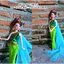 ชุดไทยTH94 ไหล่เฉียงประยุกต์สีเขียว