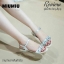 พร้อมส่ง : รองเท้าMIU MIUประดับเพชร (สีเงิน)