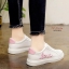 รองเท้าผ้าใบpuปักลายLove (สีฟ้า)