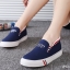 รองเท้า Slip On คาดเส้นสไตล์เกาหลี (สีดำ)