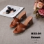 รองเท้าแตะสวมเสริมส้น Style Hermes (สีขาว)