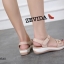 รองเท้าลำลองเมจิกเทปแต่งเข็มขัด (สีดำ)